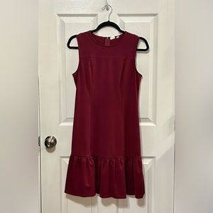 Shift dress with ruffle hem